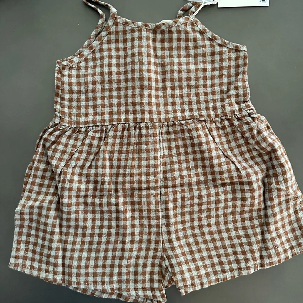 Rylee + Cru Button Romper Gingham - Picture 5 of 6